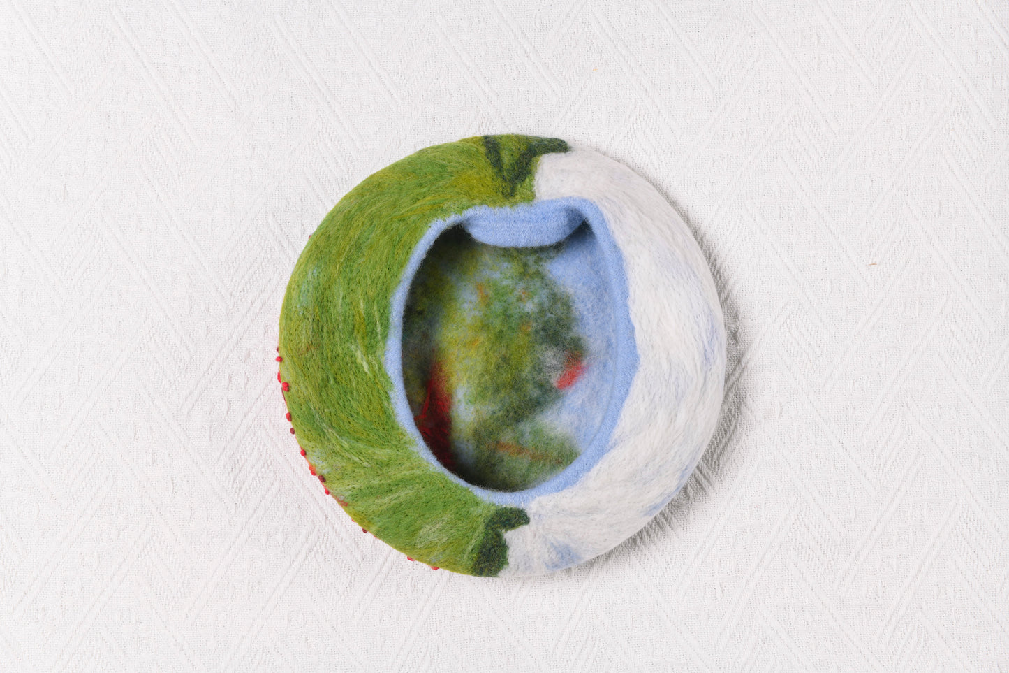 Monet Poppy Fields - Hand Felted Wool Beret