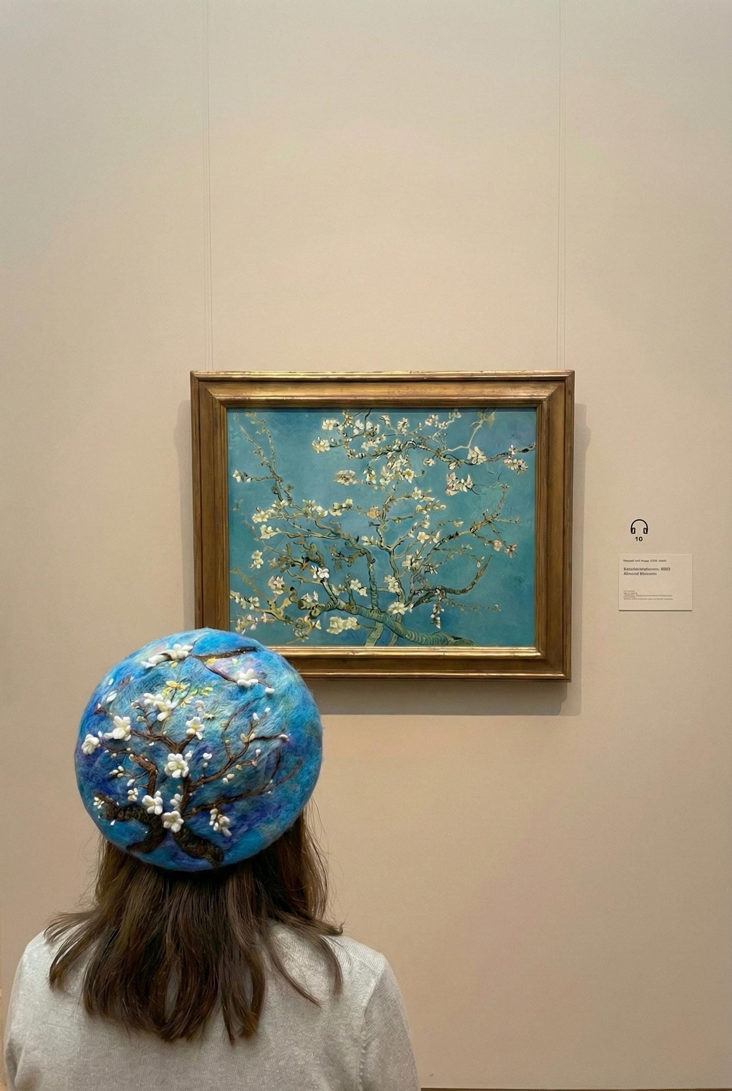Van Gogh Almond Blossom - Hand Felted Wool Beret