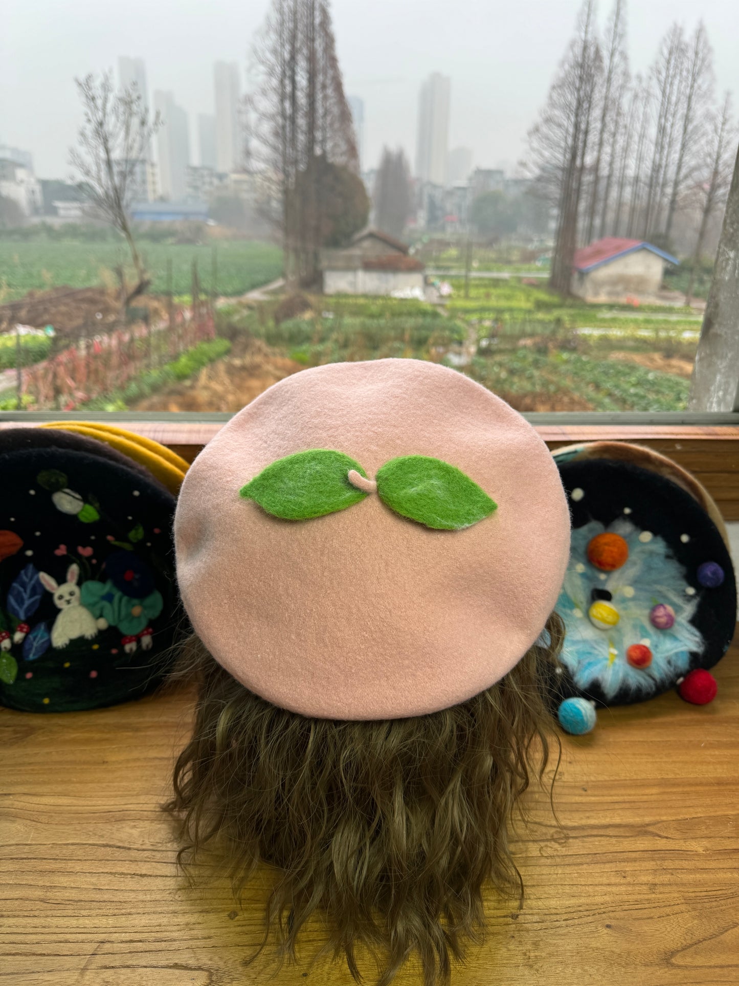 Pink Peach Beret - Fruit Inspired Artisan Headwear