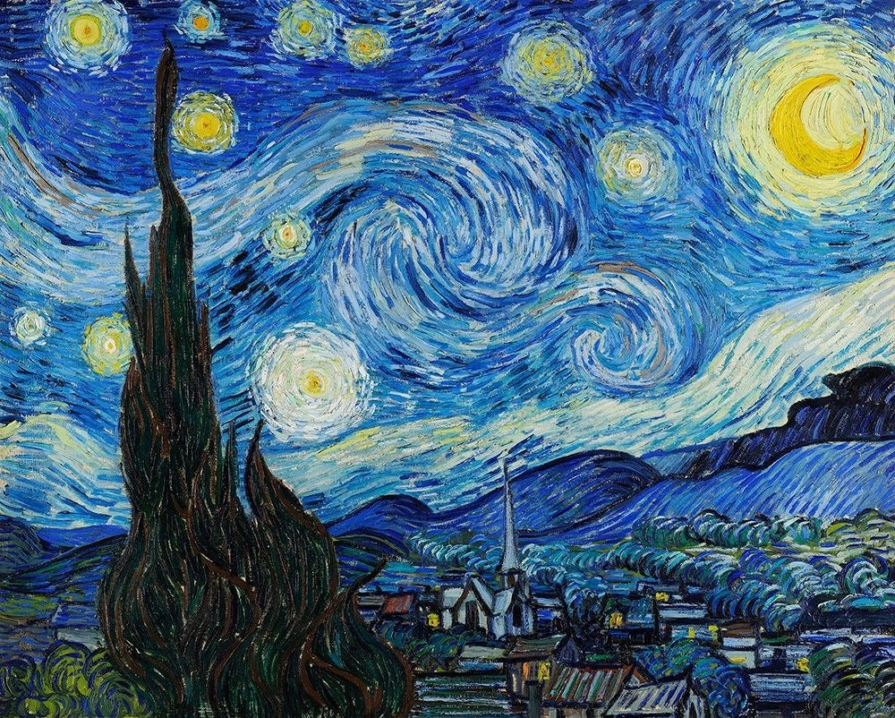 Van Gogh Starry Night - Hand Felted Wool Beret