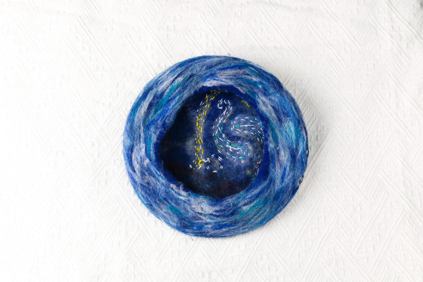 Van Gogh Starry Night - Hand Felted Wool Beret
