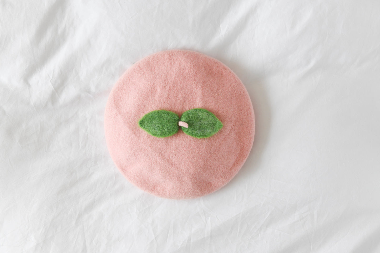 Pink Peach Beret - Fruit Inspired Artisan Headwear