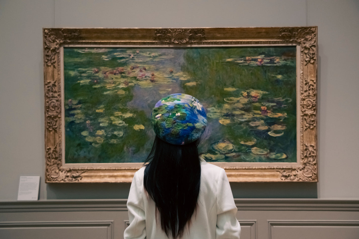 Monet Water Lilies - Hand Felted Wool Beret
