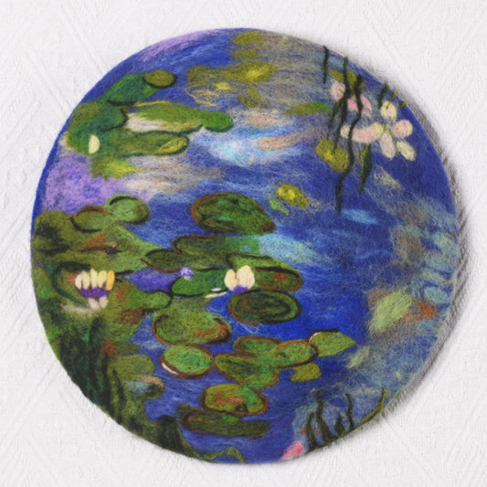 Monet Water Lilies - Hand Felted Wool Beret