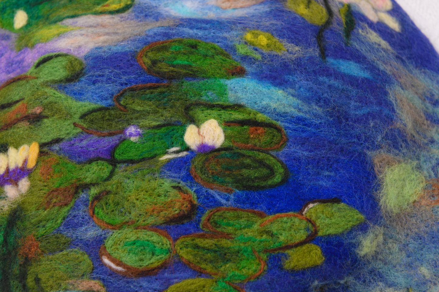Monet Water Lilies - Hand Felted Wool Beret