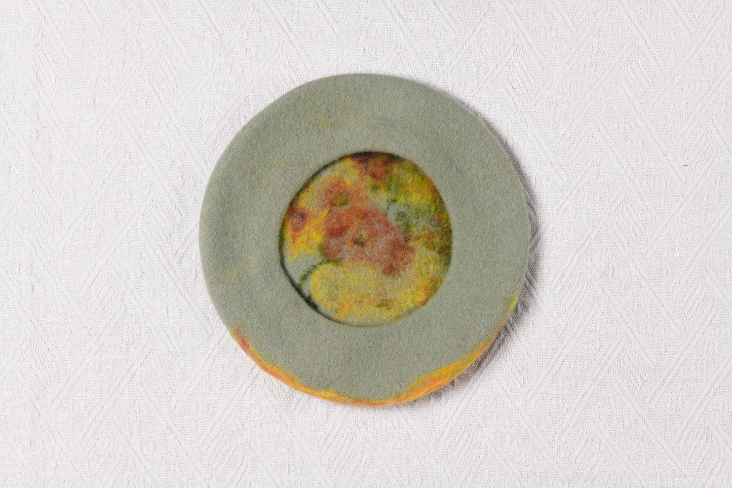 Van Gogh Sunflowers - Hand Felted Wool Beret