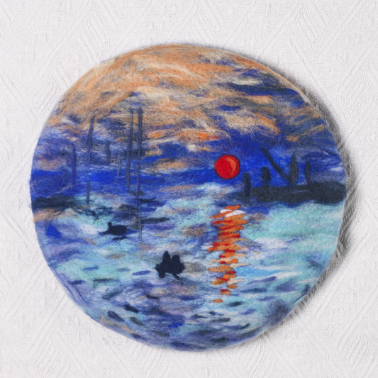 Monet Impression Sunrise - Hand Felted Wool Beret