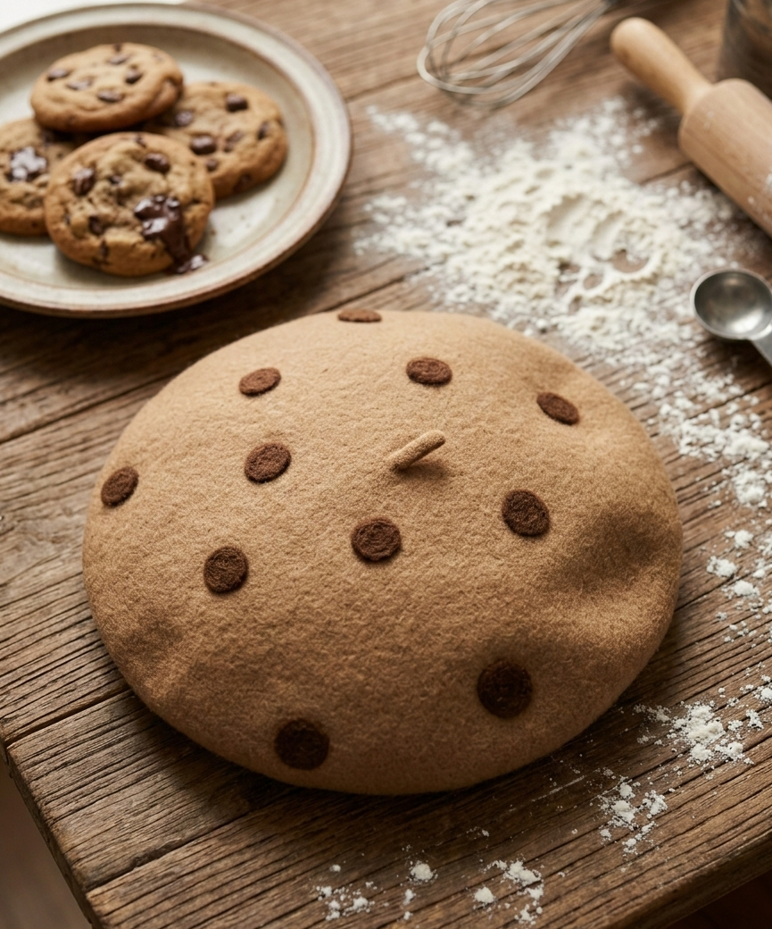 Cookie Beret - Hand Felted Wool Hat