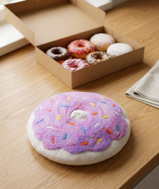 Donut Beret - Hand Felted Wool Hat