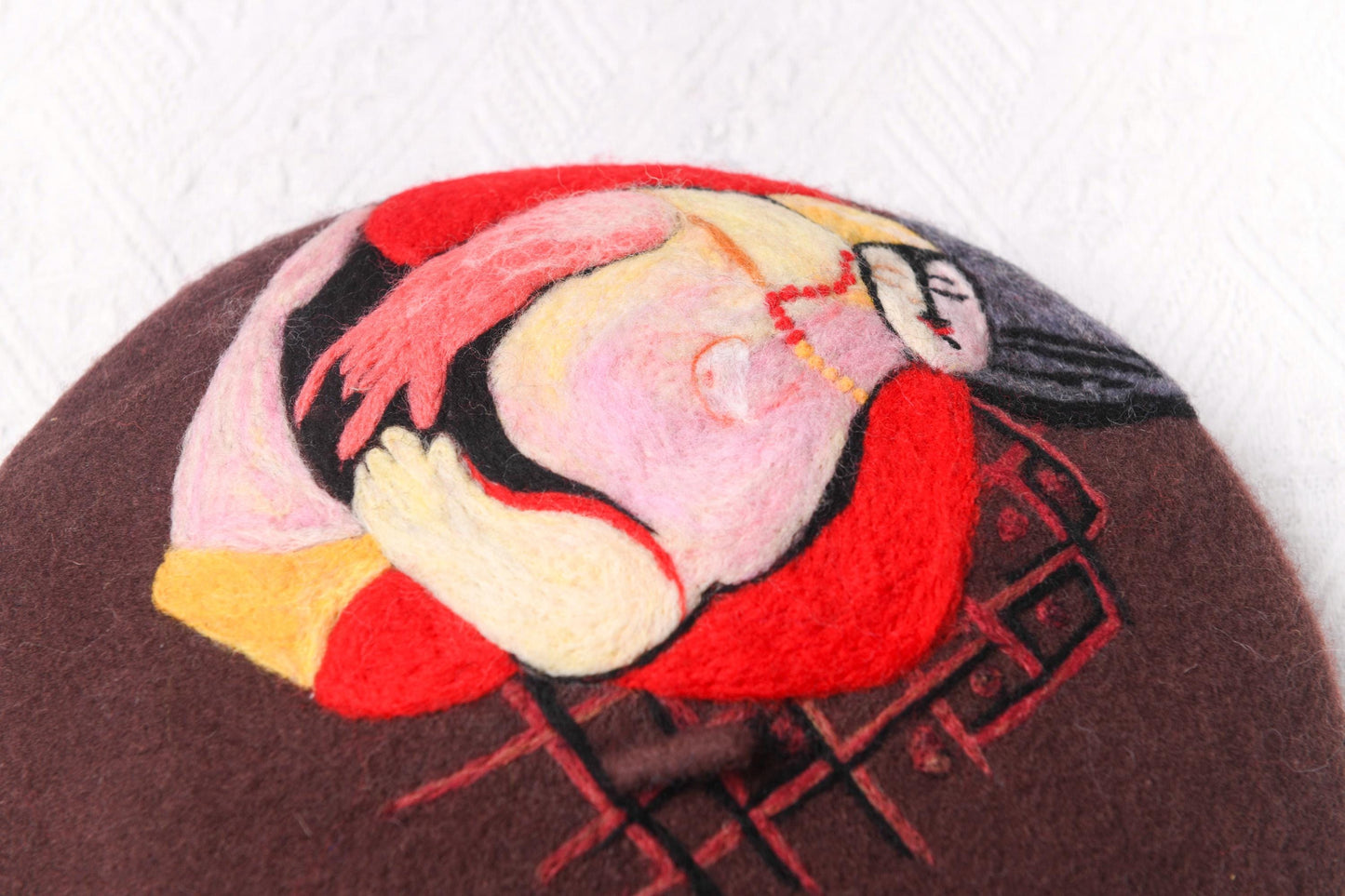 Picasso Le Reve Hand Felted Wool Beret - Brown Dream Fine Art French Hat