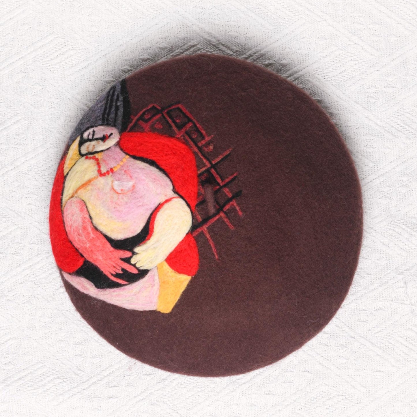 Picasso Le Reve Hand Felted Wool Beret - Brown Dream Fine Art French Hat