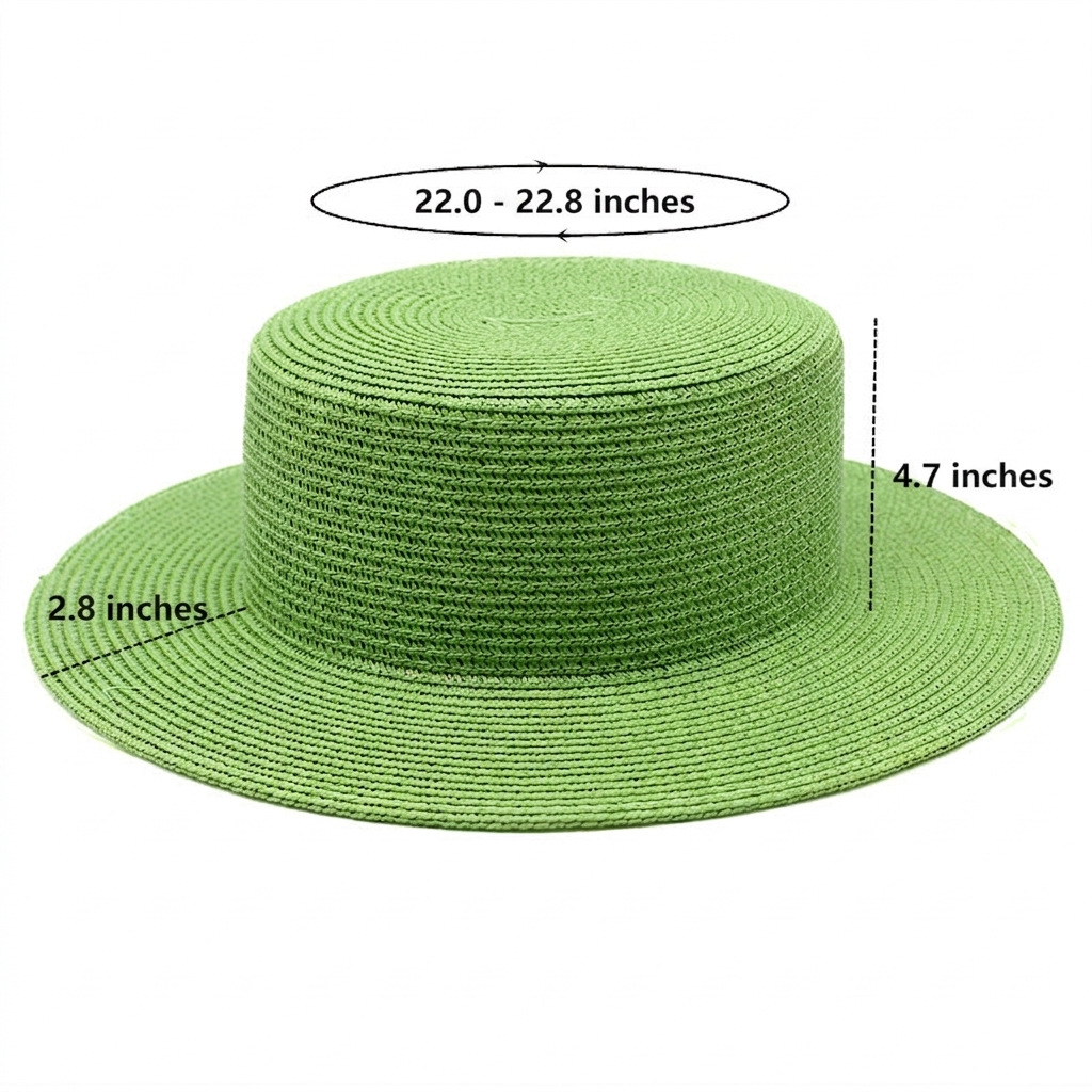 Van Gogh Green Wheat Field Sun Hat – Hand-Painted Straw Impressionist Art