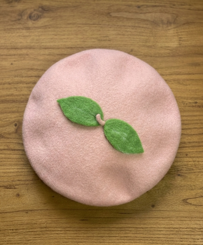 Pink Peach Beret - Fruit Inspired Artisan Headwear